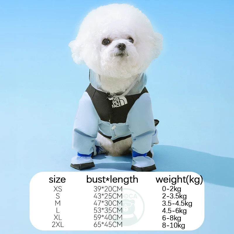 Dog Raincoat Pet Waterproof with Transparent Hooded Jumpsuit Costume