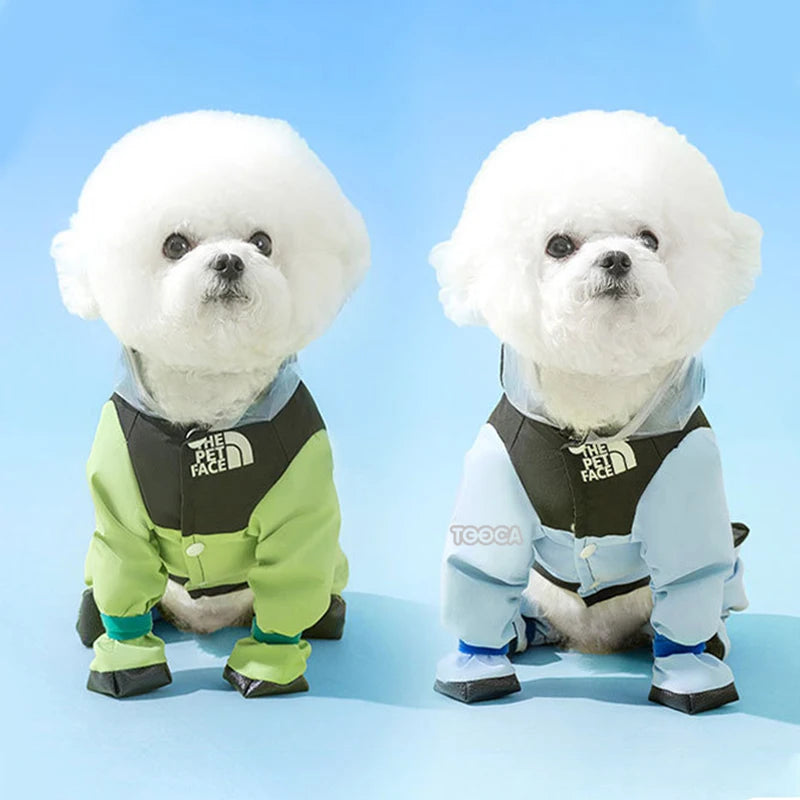 Dog Raincoat Pet Waterproof with Transparent Hooded Jumpsuit Costume