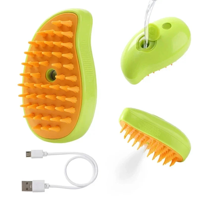 Steam Pet Brush Massage Dog Steamy Brush Spray Hair Removal Comb