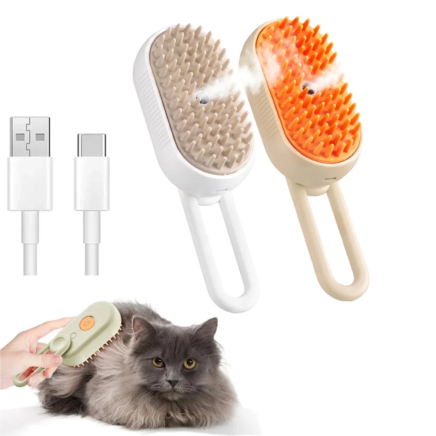 Steam Pet Brush Massage Dog Steamy Brush Spray Hair Removal Comb