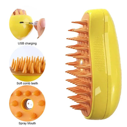 Steam Pet Brush Massage Dog Steamy Brush Spray Hair Removal Comb