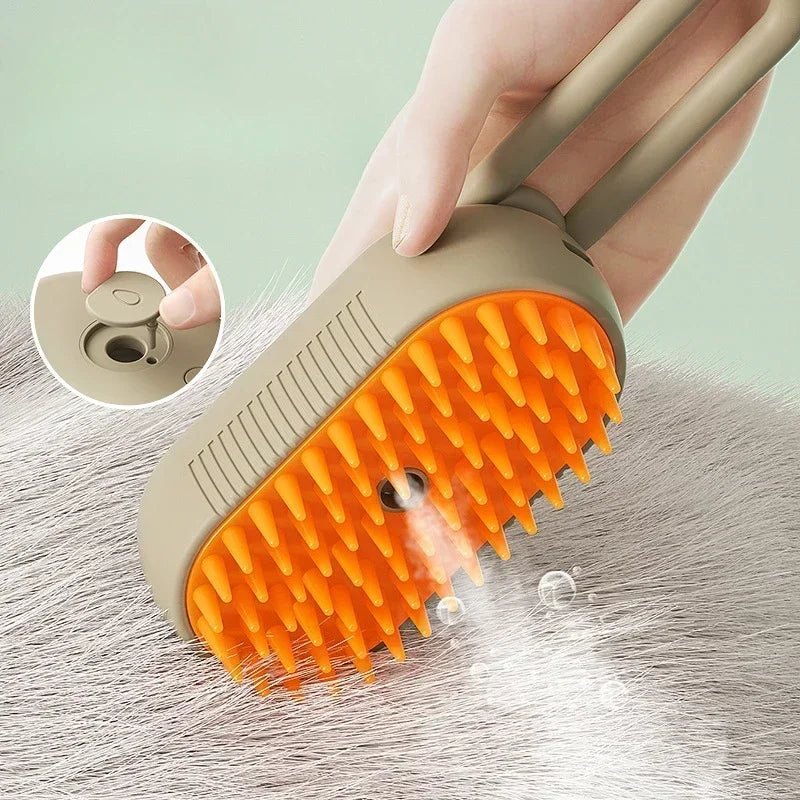 Steam Pet Brush Massage Dog Steamy Brush Spray Hair Removal Comb