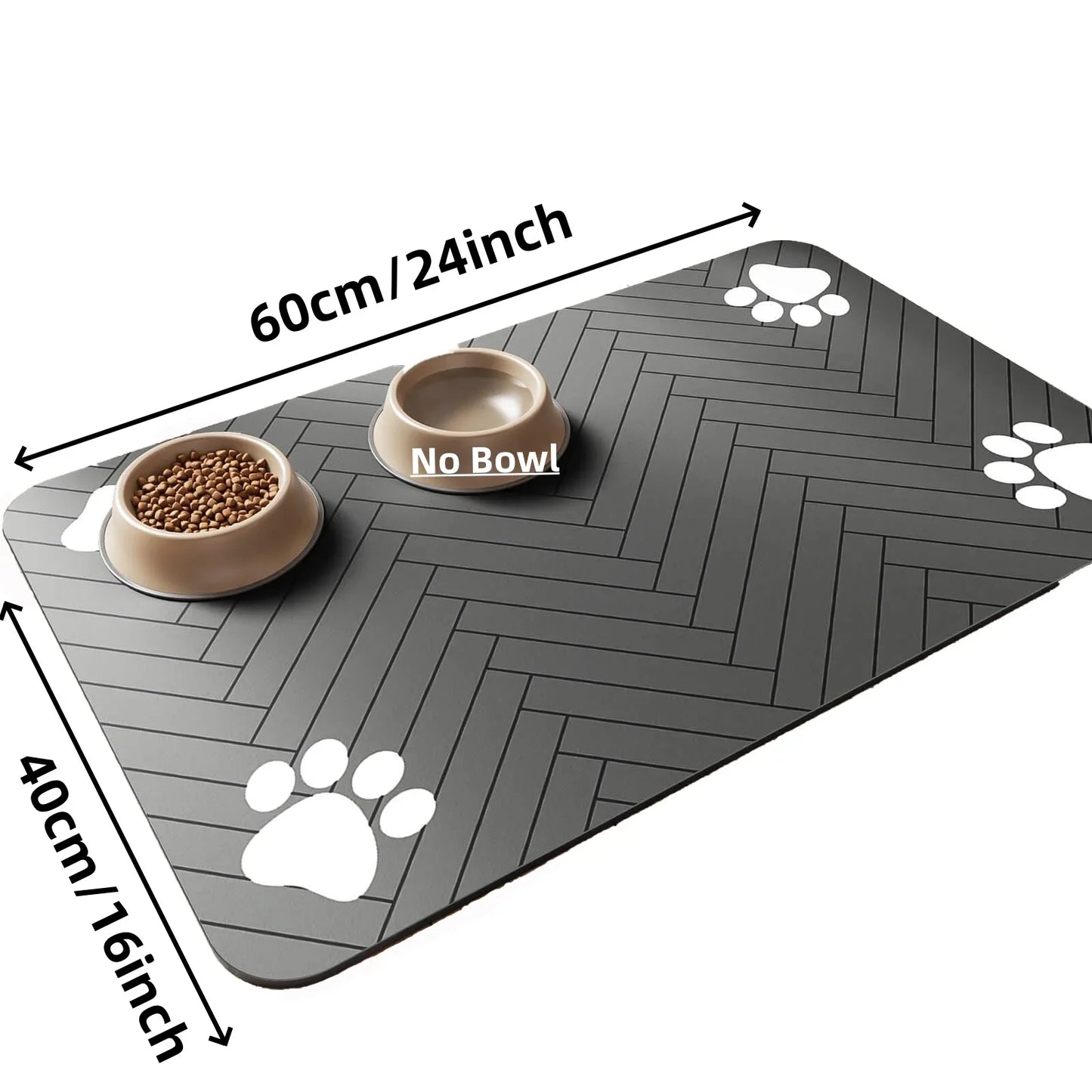 Absorbent Pet Feeding Mat, Waterproof Placemat for Pet Food & Water Bowls