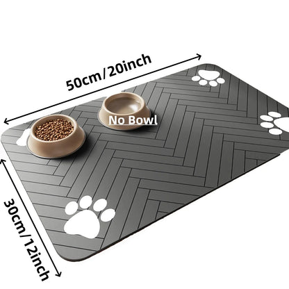 Absorbent Pet Feeding Mat, Waterproof Placemat for Pet Food & Water Bowls