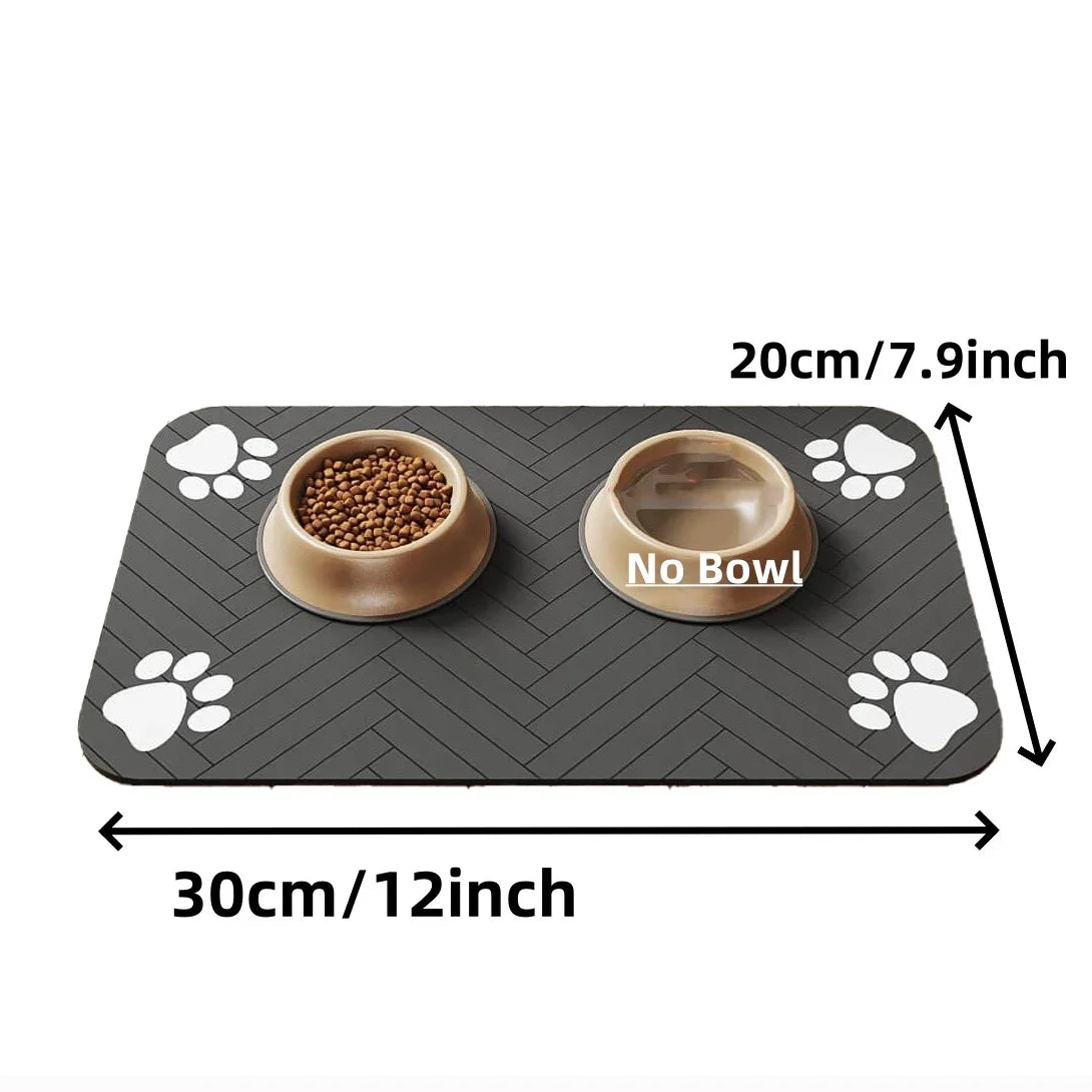 Absorbent Pet Feeding Mat, Waterproof Placemat for Pet Food & Water Bowls