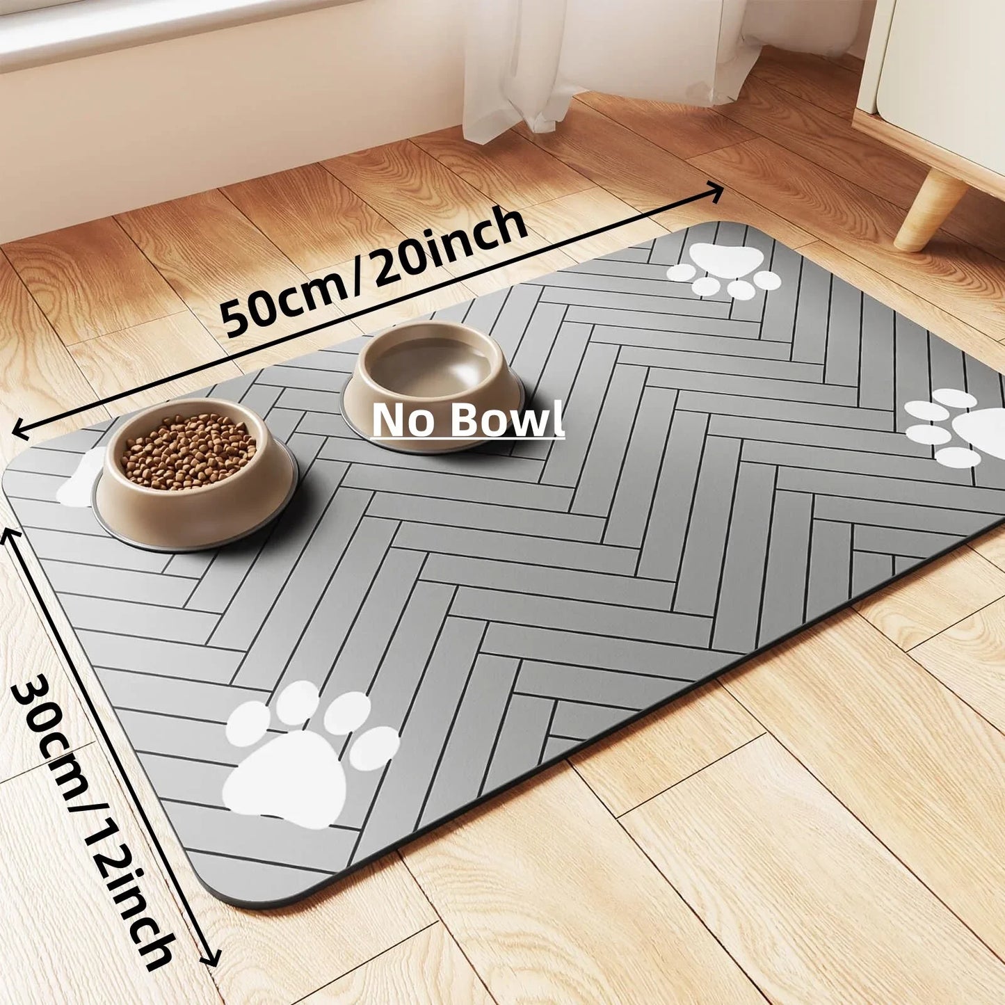 Absorbent Pet Feeding Mat, Waterproof Placemat for Pet Food & Water Bowls