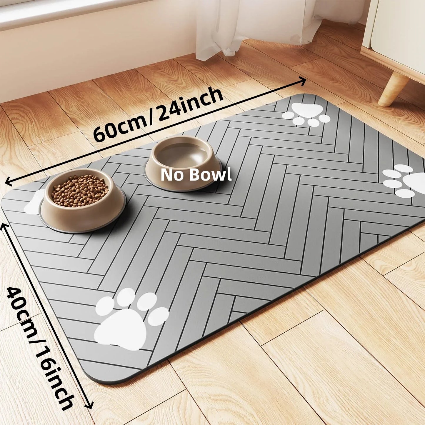 Absorbent Pet Feeding Mat, Waterproof Placemat for Pet Food & Water Bowls