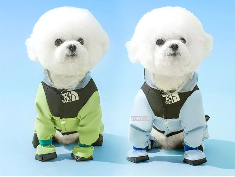 Dog Raincoat Pet Waterproof with Transparent Hooded Jumpsuit Costume